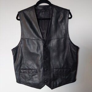 Vintage Leather Vest  Black  Acton The Olde Hide House, Men's 44